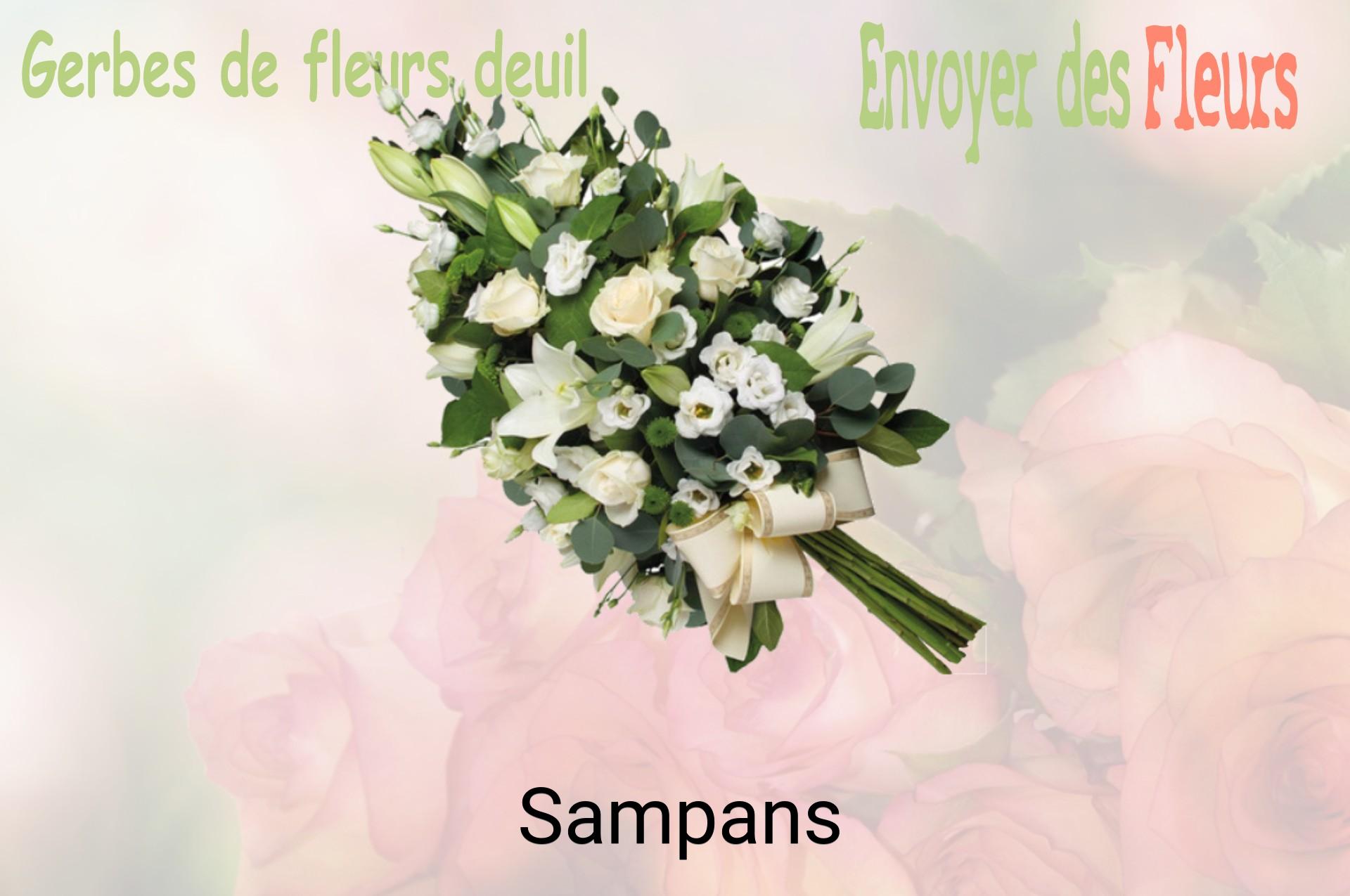 Gerbe de fleurs de deuil livrée à Sampans